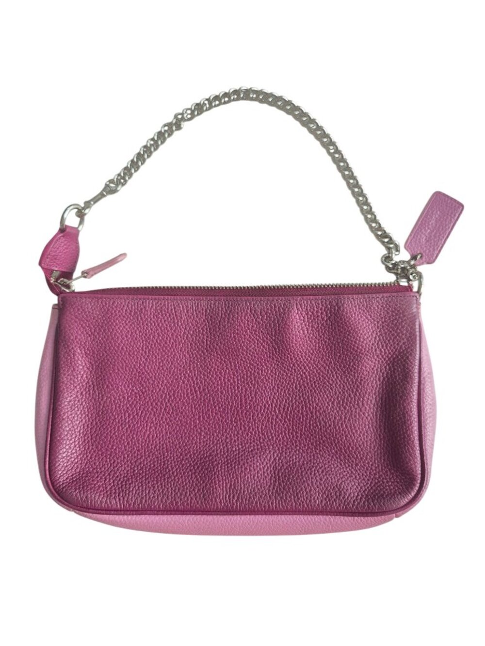 COACH Nolita Wristlet 24 in Purple Pink Colorblock Leather Purse Small Satchel - Picture 3 of 16